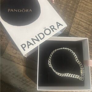 Pandora Silver Curb Chain Bracelet with Box